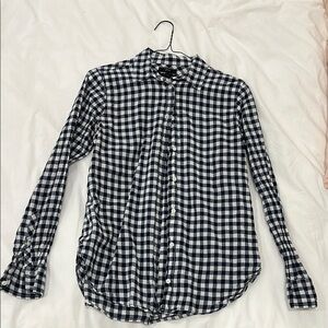 Navy and white gingham shirt